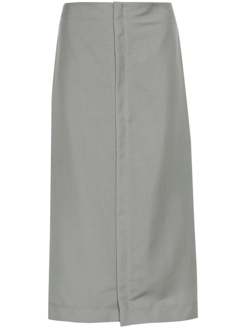 FENDI embroidered-logo midi skirt - Grey - zdjęcie produktu nr 1