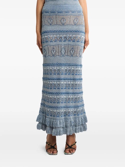 ETRO ruffled maxi skirt - Blue - zdjęcie produktu nr 2