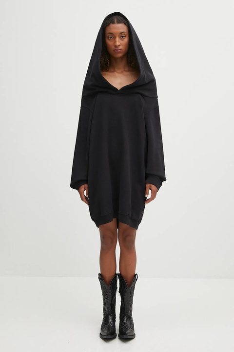 MM6 Maison Margiela sukienka bawełniana kolor czarny mini oversize S52DD0074.M25014.900 - zdjęcie produktu nr 1