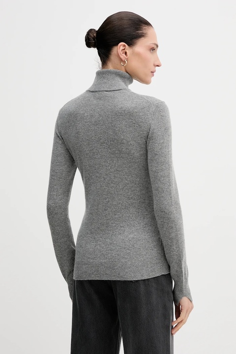 Sisley sweter z domieszką wełny damski kolor szary lekki z golfem 102HM2174 - zdjęcie produktu nr 1