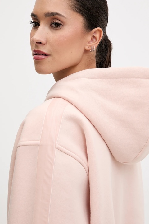 Guess bluza AELIA damska kolor różowy z kapturem gładka V5BQ11 KB681 - zdjęcie produktu nr 1