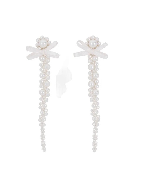 Simone Rocha pearl bow drop earrings - Neutrals - zdjęcie produktu nr 2