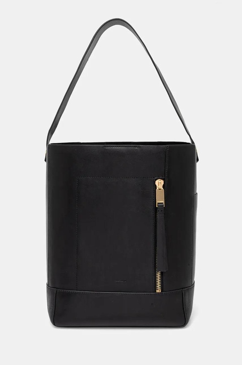 AllSaints torebka skórzana ALBA HOBO kolor czarny W110XC - zdjęcie produktu nr 1