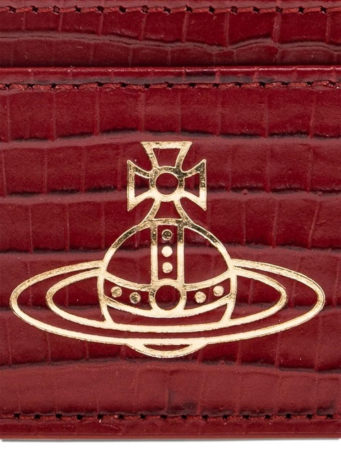 Vivienne Westwood metallic-orb leather cardholder - Red - zdjęcie produktu nr 2