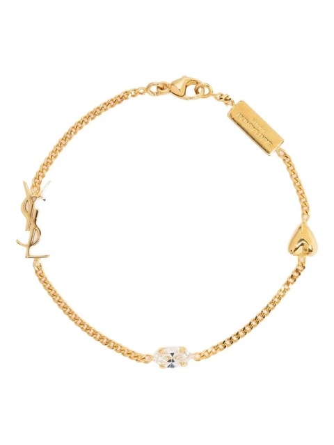 Saint Laurent Opyum Heart crystal-embellished chain necklace - Gold - zdjęcie produktu nr 1