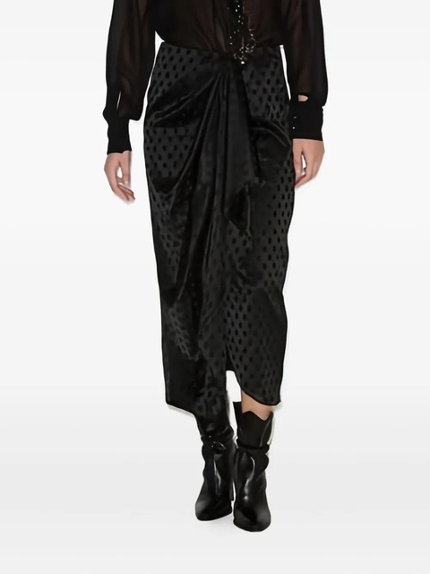 ISABEL MARANT Breen polka-dot draped skirt - Black - zdjęcie produktu nr 2
