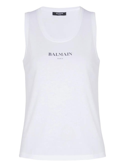 Balmain logo-print tank top - White - zdjęcie produktu nr 1