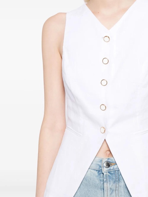 Reformation Aspen linen top - White - zdjęcie produktu nr 1