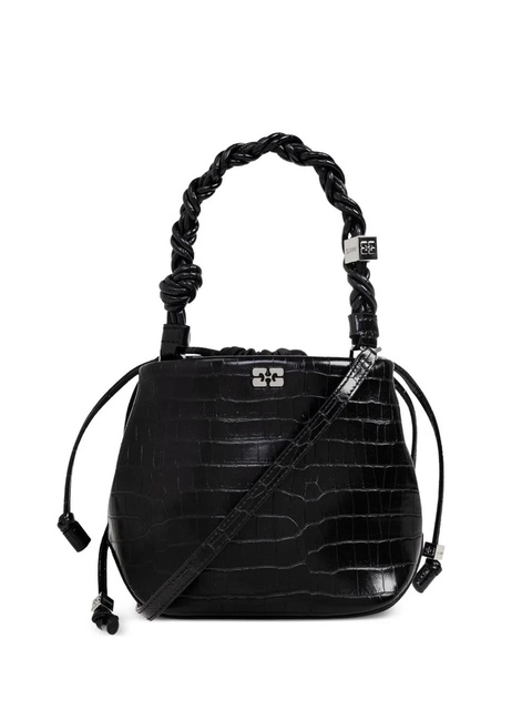 GANNI crocodile-embossed leather tote bag - Black - zdjęcie produktu nr 1