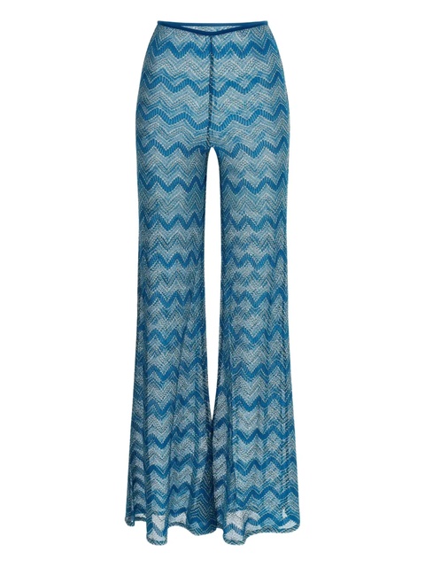 Missoni zigzag-pattern lamé trousers - Blue - zdjęcie produktu nr 1