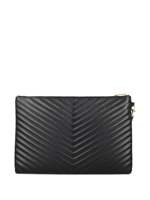 Saint Laurent matelassé logo clutch bag - Black - zdjęcie produktu nr 2