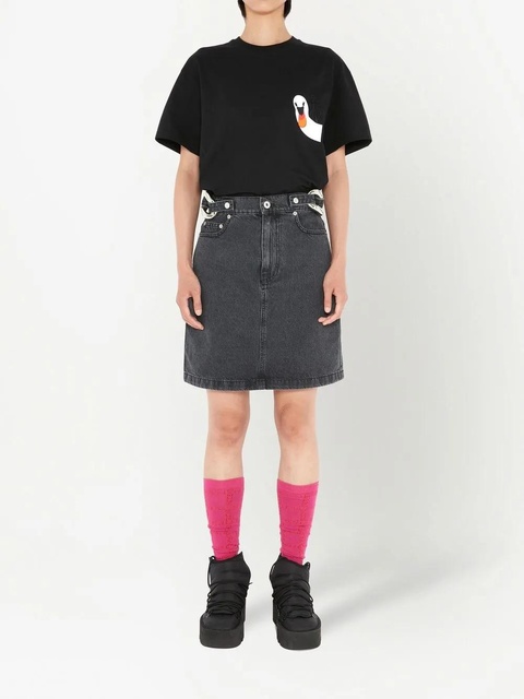 JW Anderson chain-link detail denim skirt - Black - zdjęcie produktu nr 2
