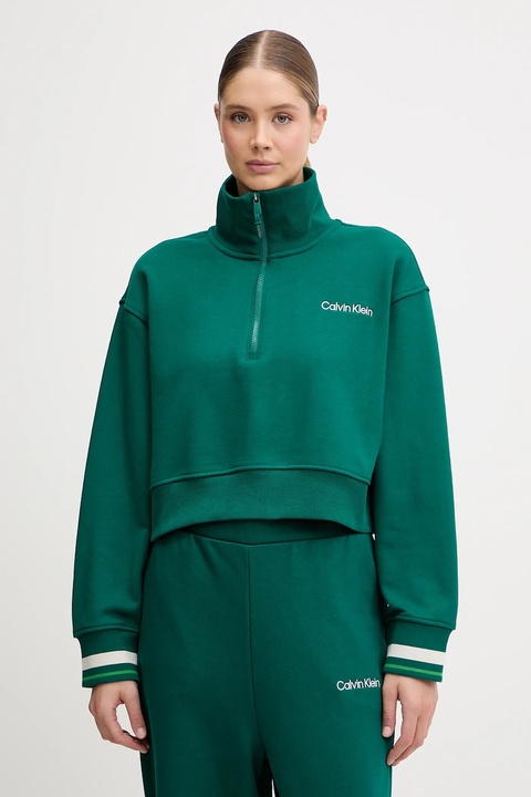 Calvin Klein Performance bluza damska kolor zielony gładka LVGWF5W310 - zdjęcie produktu nr 1