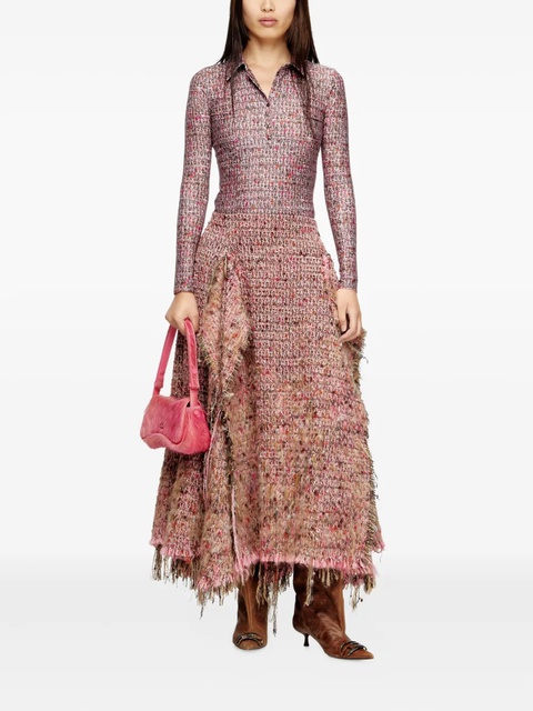 Diesel bouclé frayed asymmetrical skirt - Pink - zdjęcie produktu nr 2