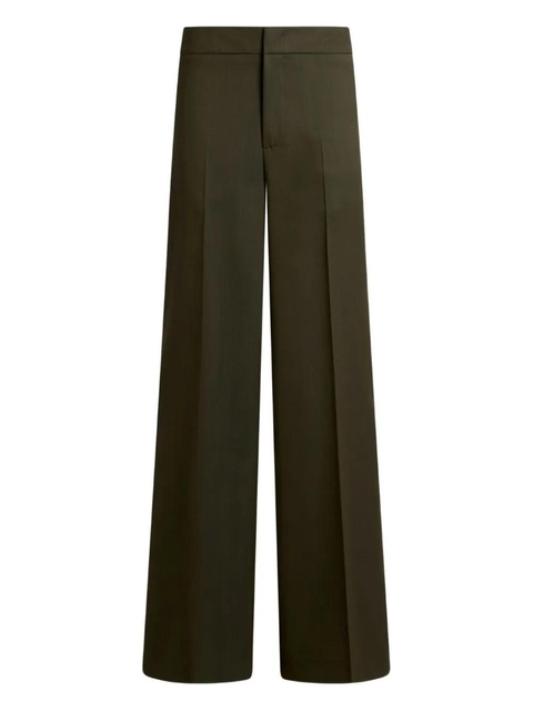 ETRO pressed-crease palazzo trousers - Green - zdjęcie produktu nr 1