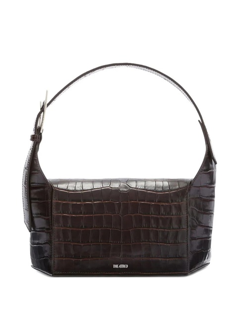 The Attico 7/7 crocodile-effect shoulder bag - Brown - zdjęcie produktu nr 1