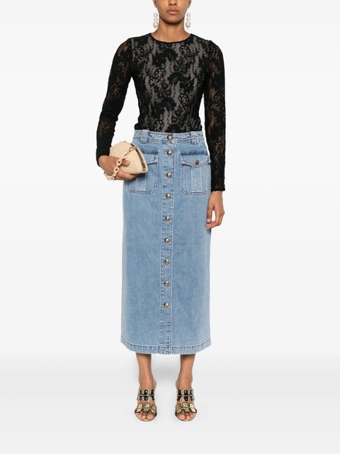 ZIMMERMANN button-front flap-pocket skirt - Blue - zdjęcie produktu nr 1
