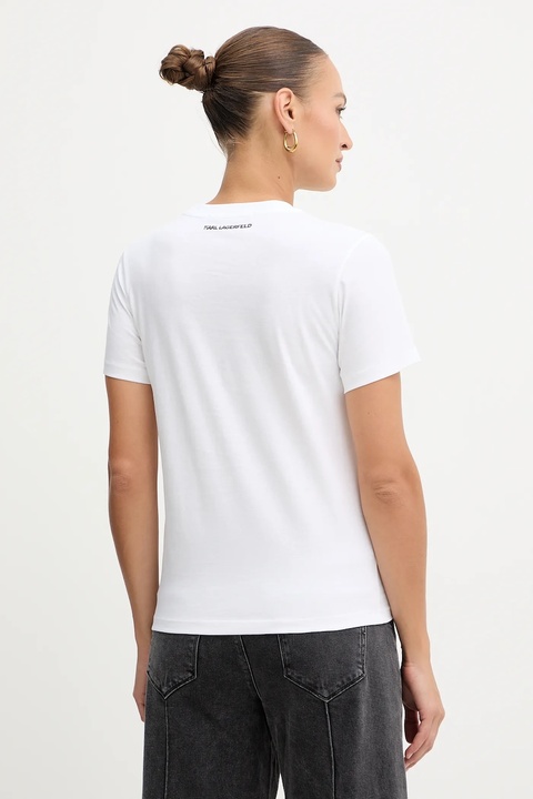 Karl Lagerfeld t-shirt bawełniany damski kolor biały B1W17019 - zdjęcie produktu nr 2