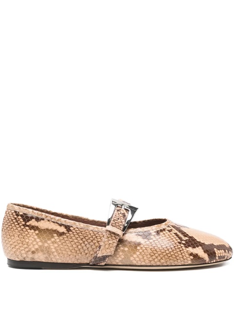 Paris Texas Sveva snakeskin buckle ballet flats - Neutrals - zdjęcie produktu nr 1