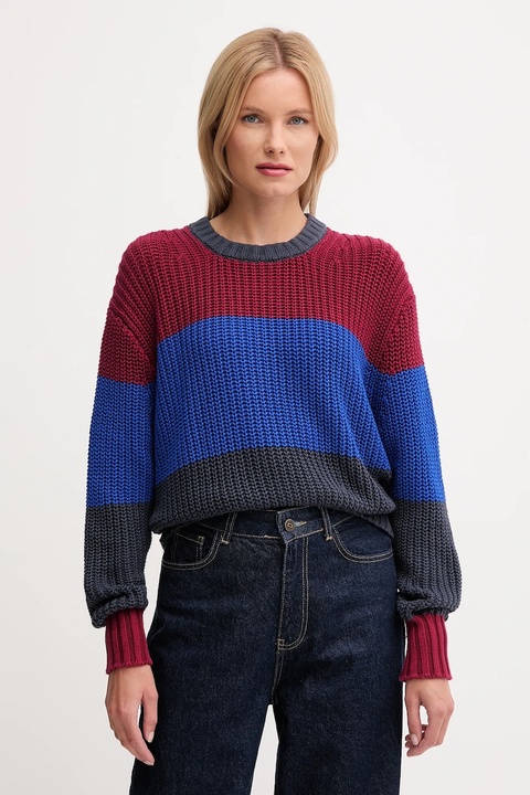 Calvin Klein Jeans sweter bawełniany damski kolor granatowy LV047D302G - zdjęcie produktu nr 1