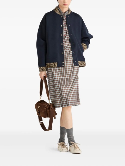 Prada check-print sheath skirt - Blue - zdjęcie produktu nr 2