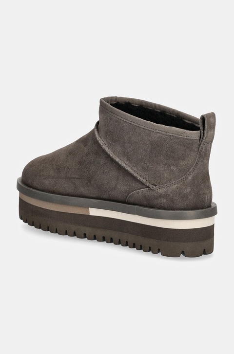 Tommy Jeans śniegowce zamszowe TJW SUEDE FLATFORM BOOT WL kolor szary EN0EN02599 - zdjęcie produktu nr 2