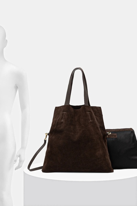 Answear.LAB torebka zamszowa kolor brązowy - zdjęcie produktu nr 2