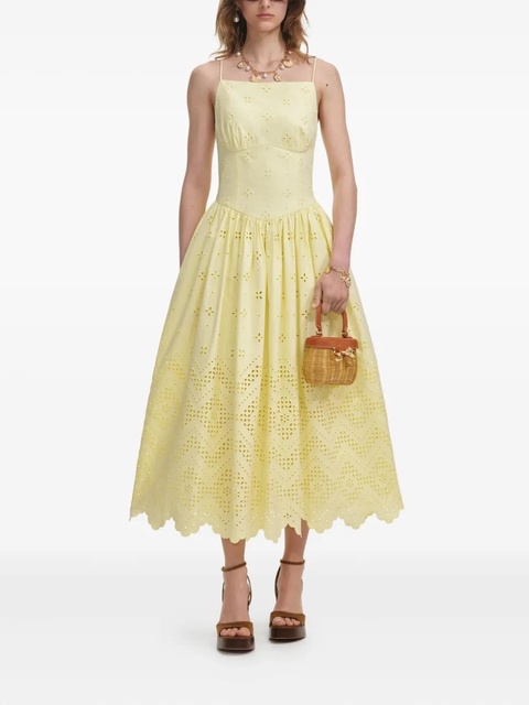 Self-Portrait cotton dress - Yellow - zdjęcie produktu nr 2