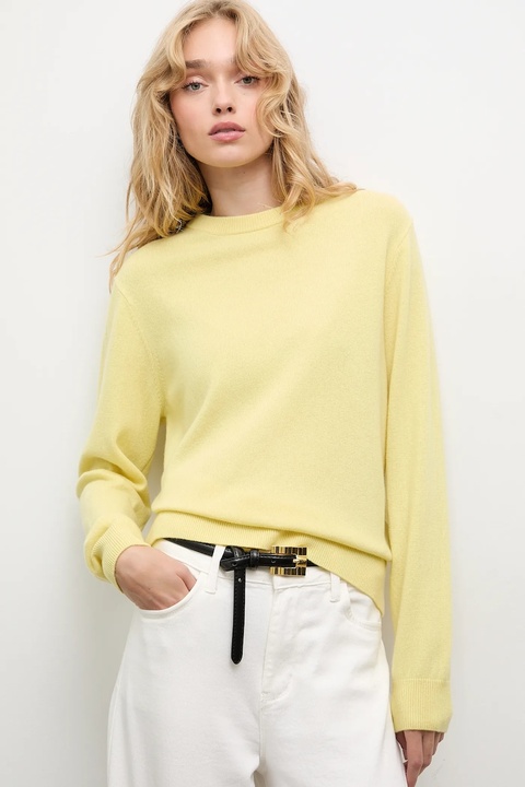 Answear.LAB sweter z wełny merino damski kolor żółty lekki - zdjęcie produktu nr 1