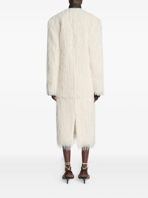 DRIES VAN NOTEN fringed wrap jacket - White - zdjęcie produktu nr 2