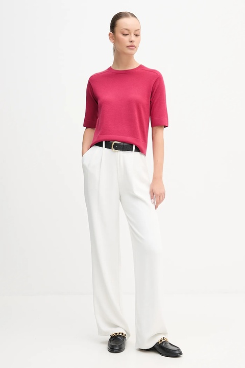 United Colors of Benetton sweter wełniany damskie kolor różowy lekki 11AHD10E6 - zdjęcie produktu nr 2