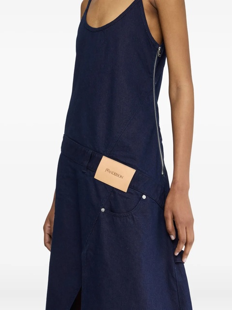 JW Anderson denim panelled midi dress - Blue - zdjęcie produktu nr 2