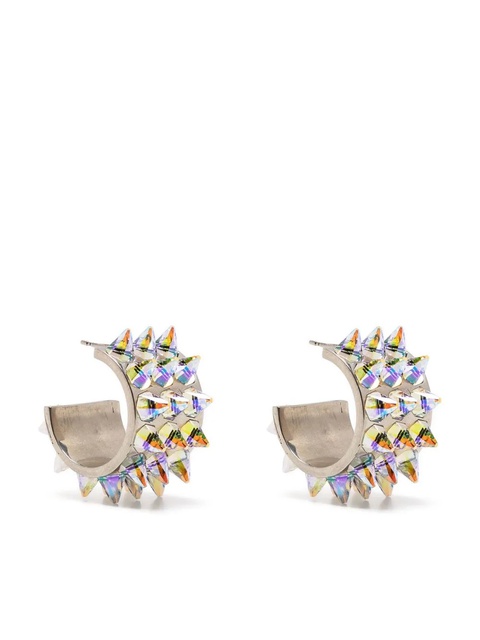 Amina Muaddi Karma spiked hoop earrings - Silver - zdjęcie produktu nr 1