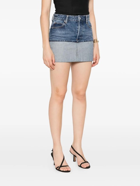 Alexander Wang logo-embroidered denim mini skirt - Blue - zdjęcie produktu nr 2
