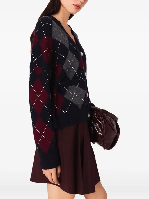 Maje argyle-pattern cardigan - Blue - zdjęcie produktu nr 2