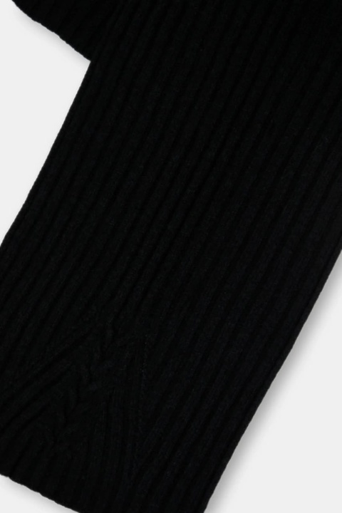 United Colors of Benetton szalik wełniany kolor czarny gładki 1244DU01G - zdjęcie produktu nr 1