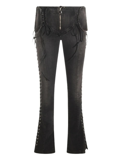 Blumarine lace-up jeans - Black - zdjęcie produktu nr 1
