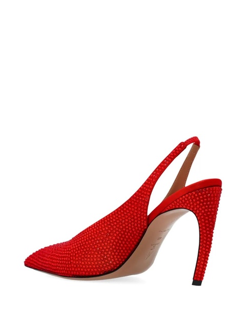 The Attico 95mm Viper crystal-embellished slingback pumps - Red - zdjęcie produktu nr 2