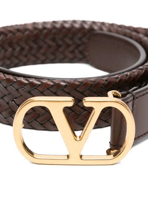 Valentino Garavani VLogo braided leather belt - Brown - zdjęcie produktu nr 2