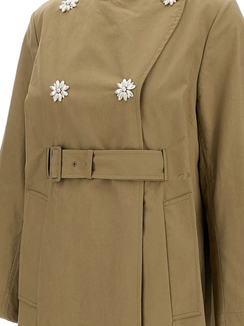 Simone Rocha embellished belted coat - Brown - zdjęcie produktu nr 1