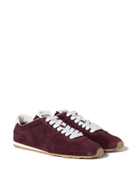 Miu Miu Plume suede sneakers - Red - zdjęcie produktu nr 2