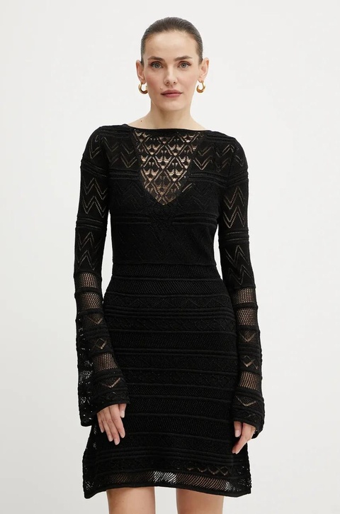 Guess sukienka NELLIE kolor czarny mini dopasowana W5GK48 Z3E22 - zdjęcie produktu nr 1