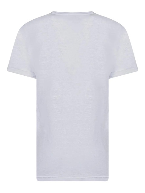 MARANT ÉTOILE logo-print linen T-shirt - White - zdjęcie produktu nr 2