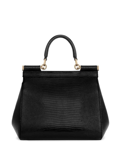 Dolce & Gabbana medium Sicily embossed-leather top-handle tote bag - Black - zdjęcie produktu nr 2