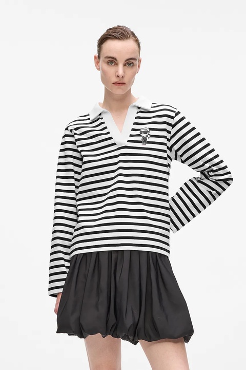 Karl Lagerfeld longsleeve bawełniany kolor czarny A4W17081 - zdjęcie produktu nr 1