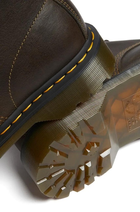 Dr. Martens workery skórzane 1460 Wl kolor brązowy na płaskim obcasie ocieplone DM31873538 - zdjęcie produktu nr 2