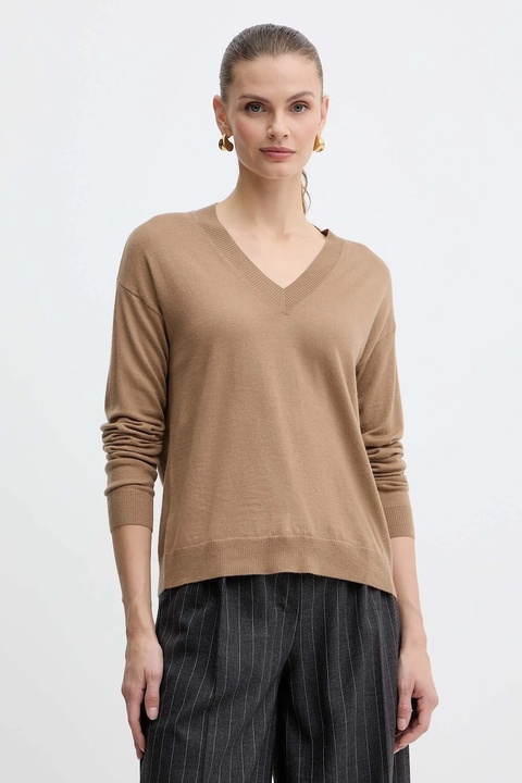 Weekend Max Mara sweter wełniany FIOCCHI damski kolor zielony lekki 2525366042600 - zdjęcie produktu nr 1