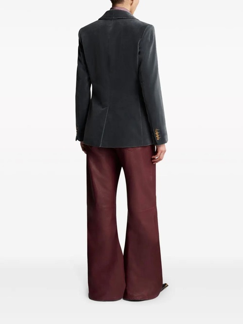 ETRO logo-engraved buttons velvet blazer - Grey - zdjęcie produktu nr 2