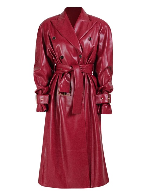 Rowen Rose double-breasted belted coat - Red - zdjęcie produktu nr 1