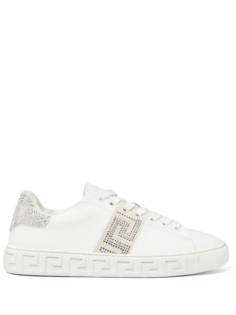 Versace Crystal Greca leather sneakers - White - zdjęcie produktu nr 1